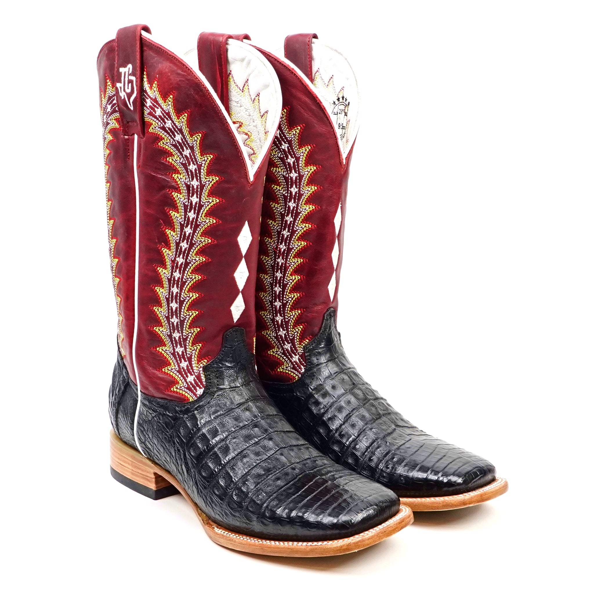 Ranger Caiman Full Belly Boots - Black - Square Toe