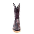 Rhodes Nile Crocodile Tail Boots - Black Cherry - Square Toe (LM10)