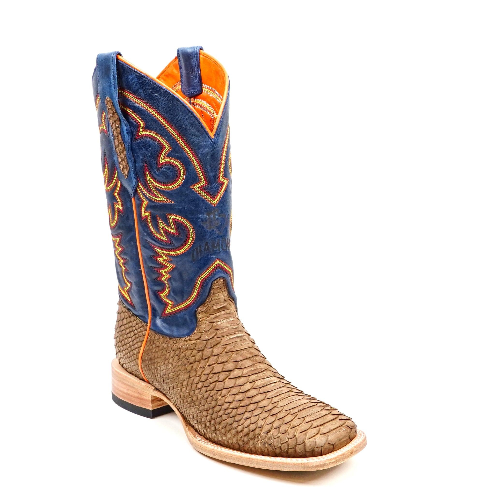 Braxton Python Boots - Tamarind - Square Toe