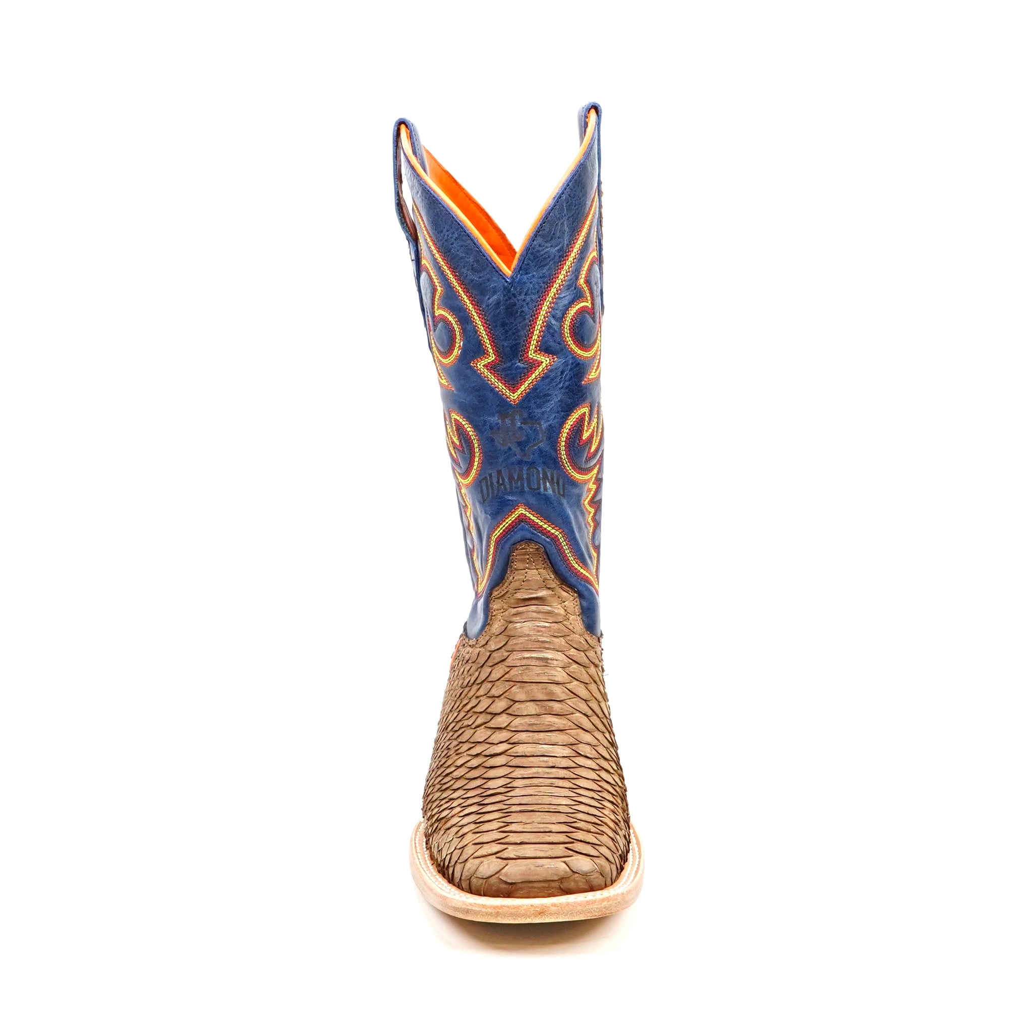Braxton Python Boots - Tamarind - Square Toe
