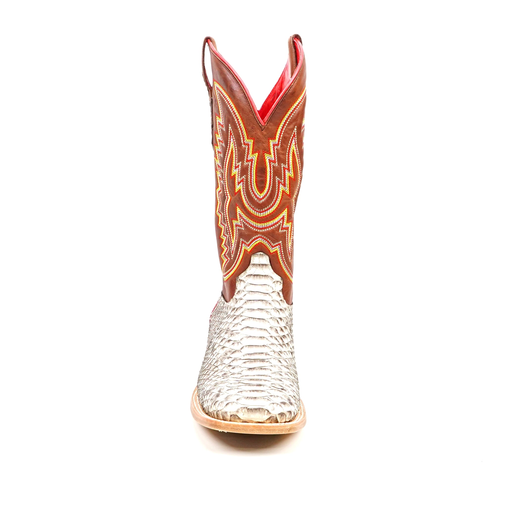 Braxton Python Boots - Natural - Square Toe