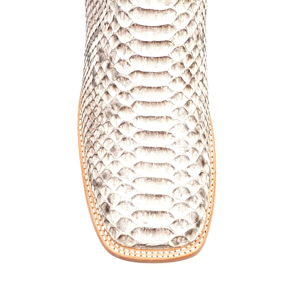 Braxton Python Boots - Natural - Square Toe