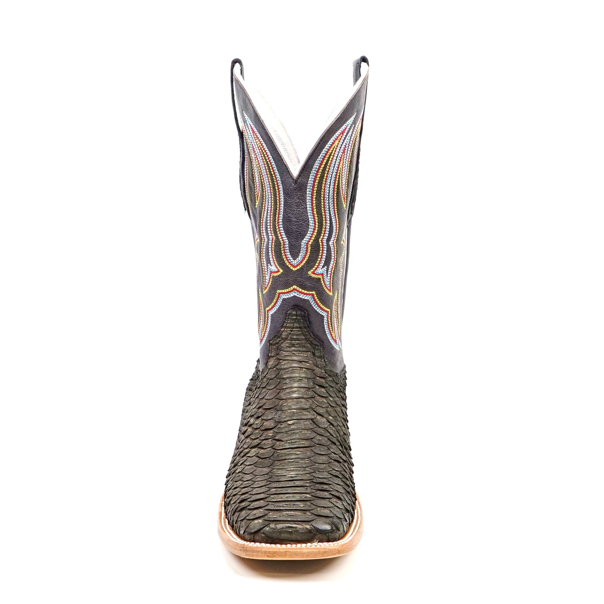 Braxton Python Boots - Oxford Gray - Square Toe