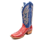 Braxton Python Boots - Ruby - Square Toe