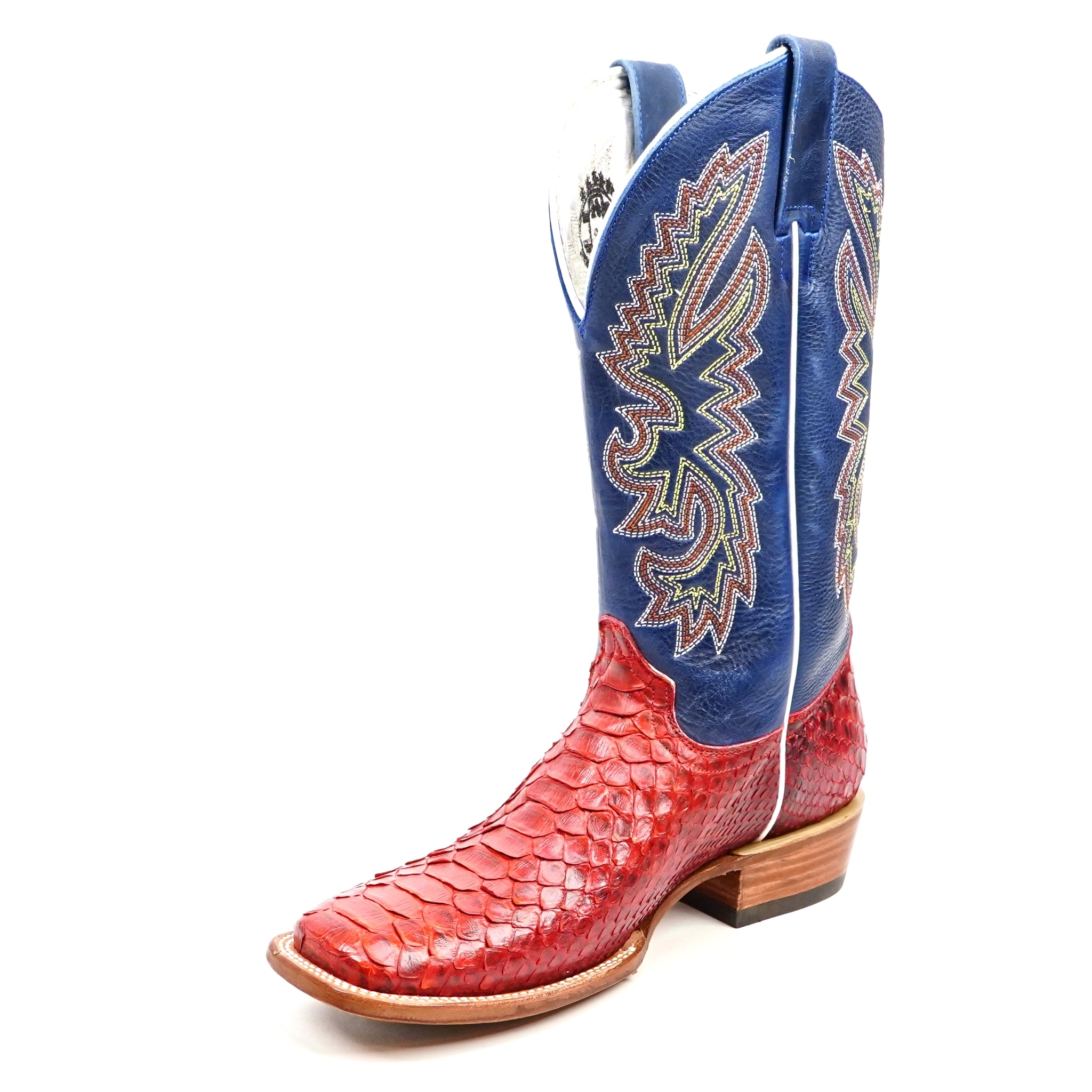 Braxton Python Boots - Ruby - Square Toe
