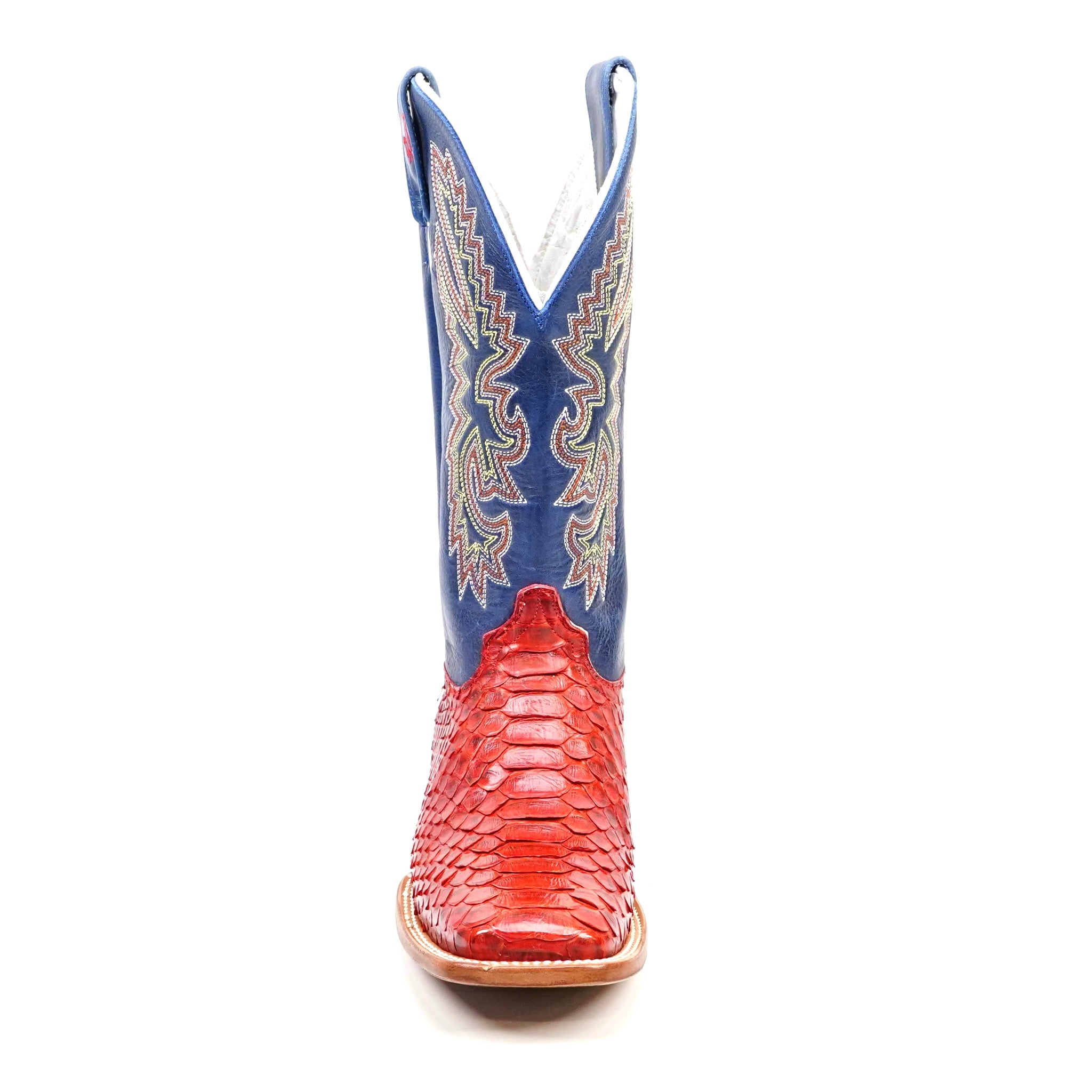 Braxton Python Boots - Ruby - Square Toe