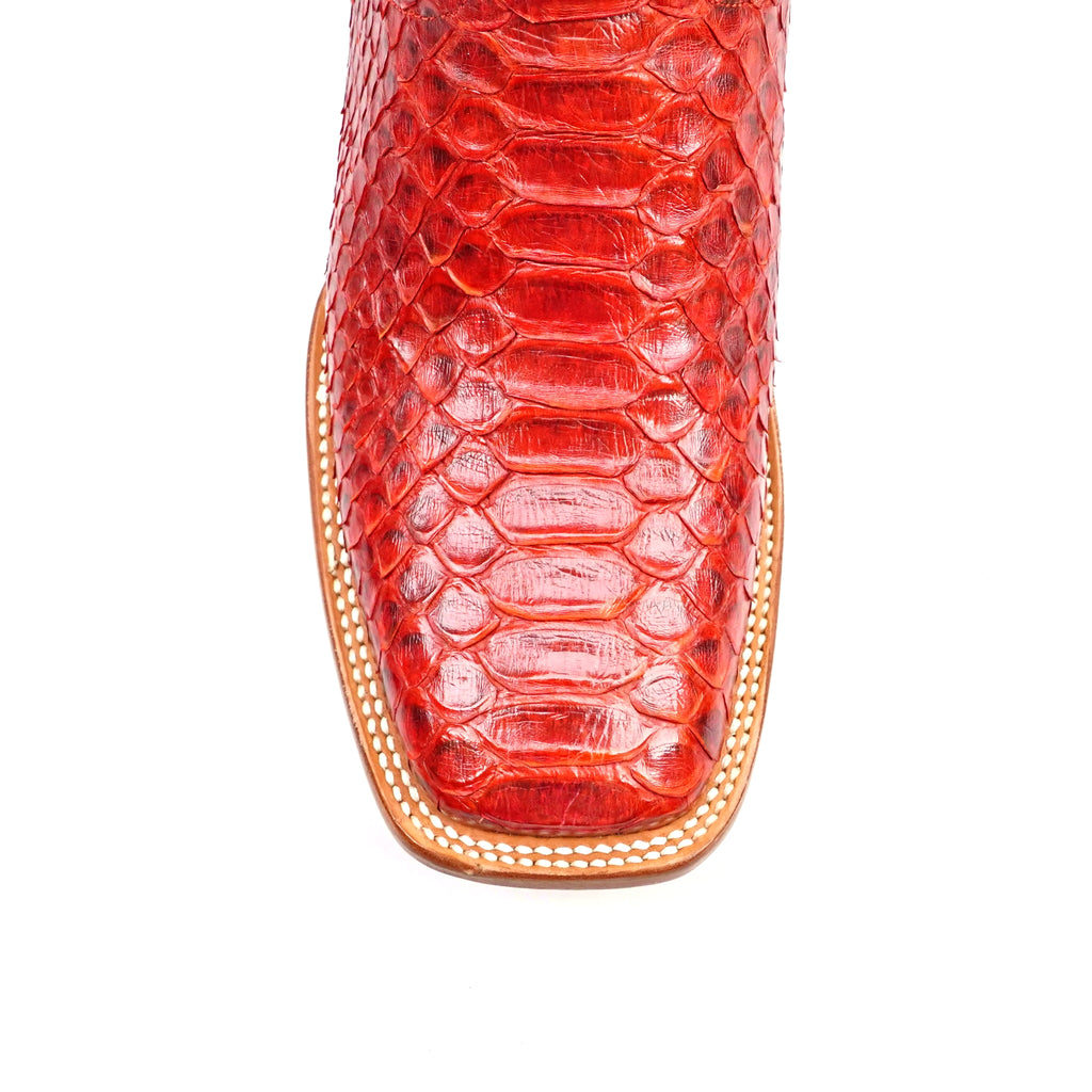 Braxton Python Boots - Ruby - Square Toe