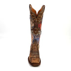 Highland Tobacco Cowgirl Boots - Tall Shaft - Rodeo Toe (E870)