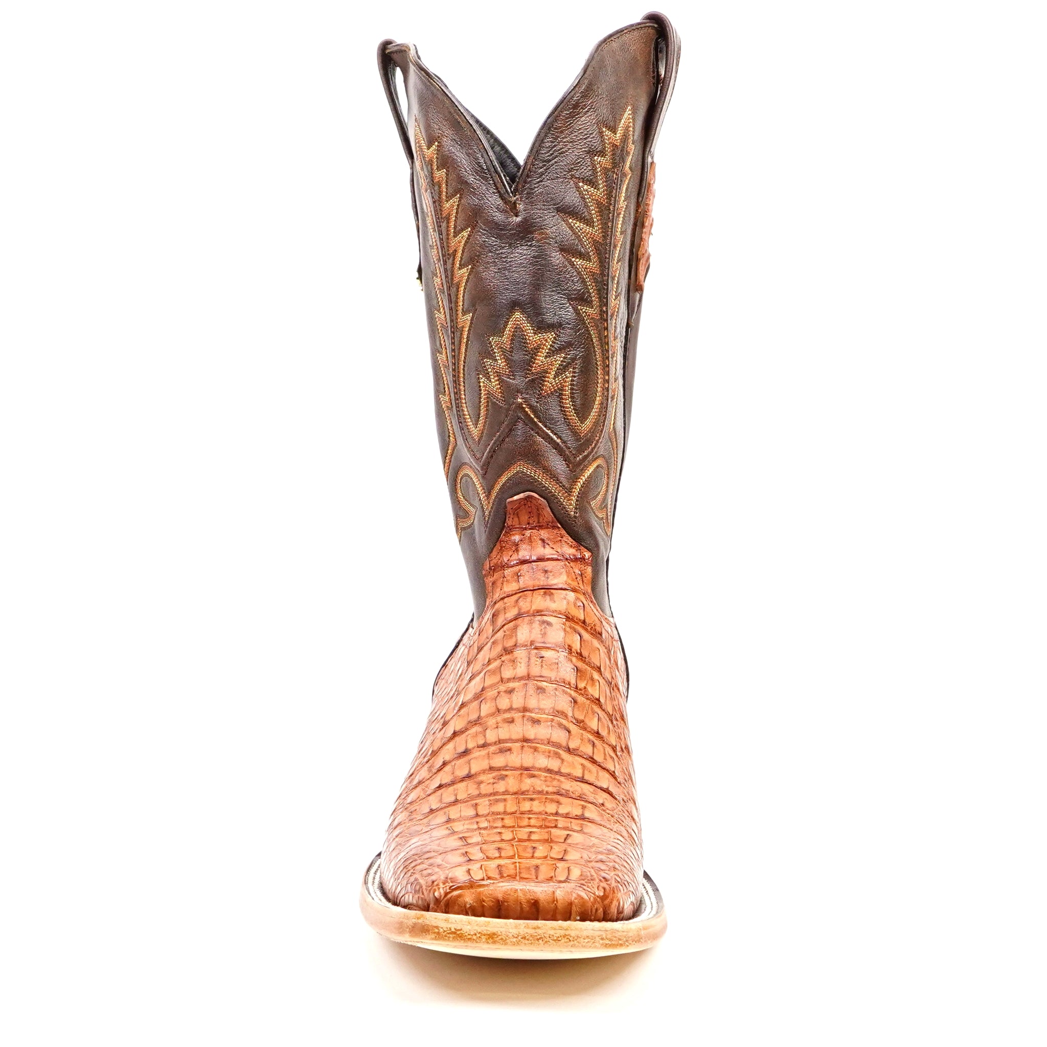 Rhodes Caiman Hornback Boots - Brandy - Square Toe (LM10)