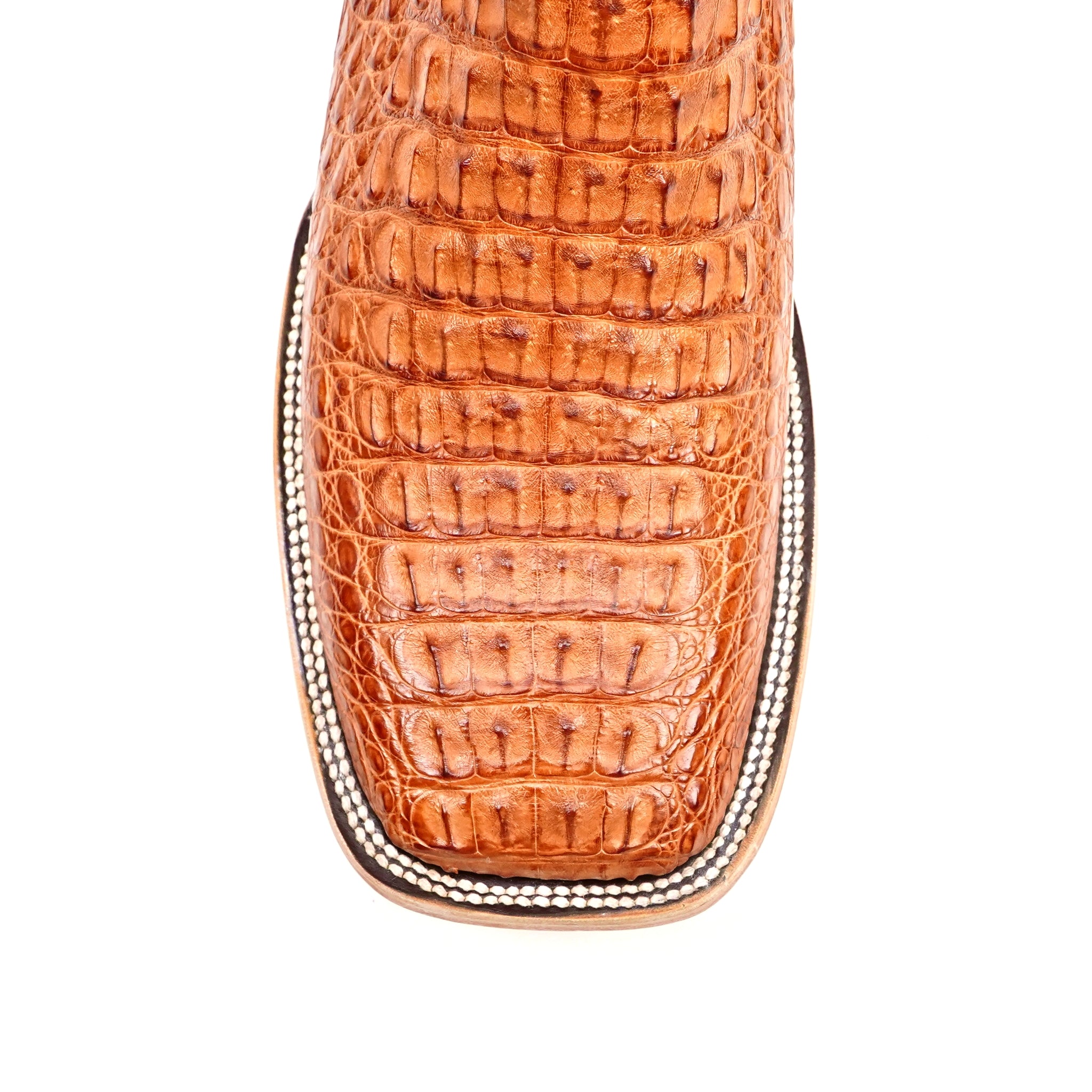 Rhodes Caiman Hornback Boots - Brandy - Square Toe (LM10)