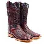 Rhodes Caiman Hornback Boots - Black Cherry - Square Toe (LM10)