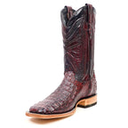 Rhodes Caiman Hornback Boots - Black Cherry - Square Toe (LM10)