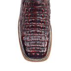 Rhodes Caiman Hornback Boots - Black Cherry - Square Toe (LM10)