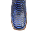 Braxton Python Boots - Navy Blue - Square Toe