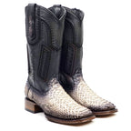 Tanner Platinum Python Boots - Natural - Square Toe