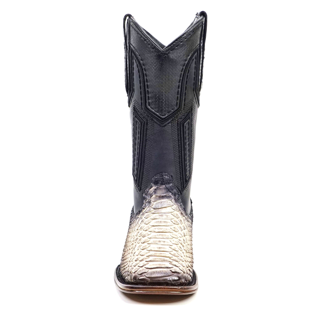 Tanner Platinum Python Boots - Natural - Square Toe