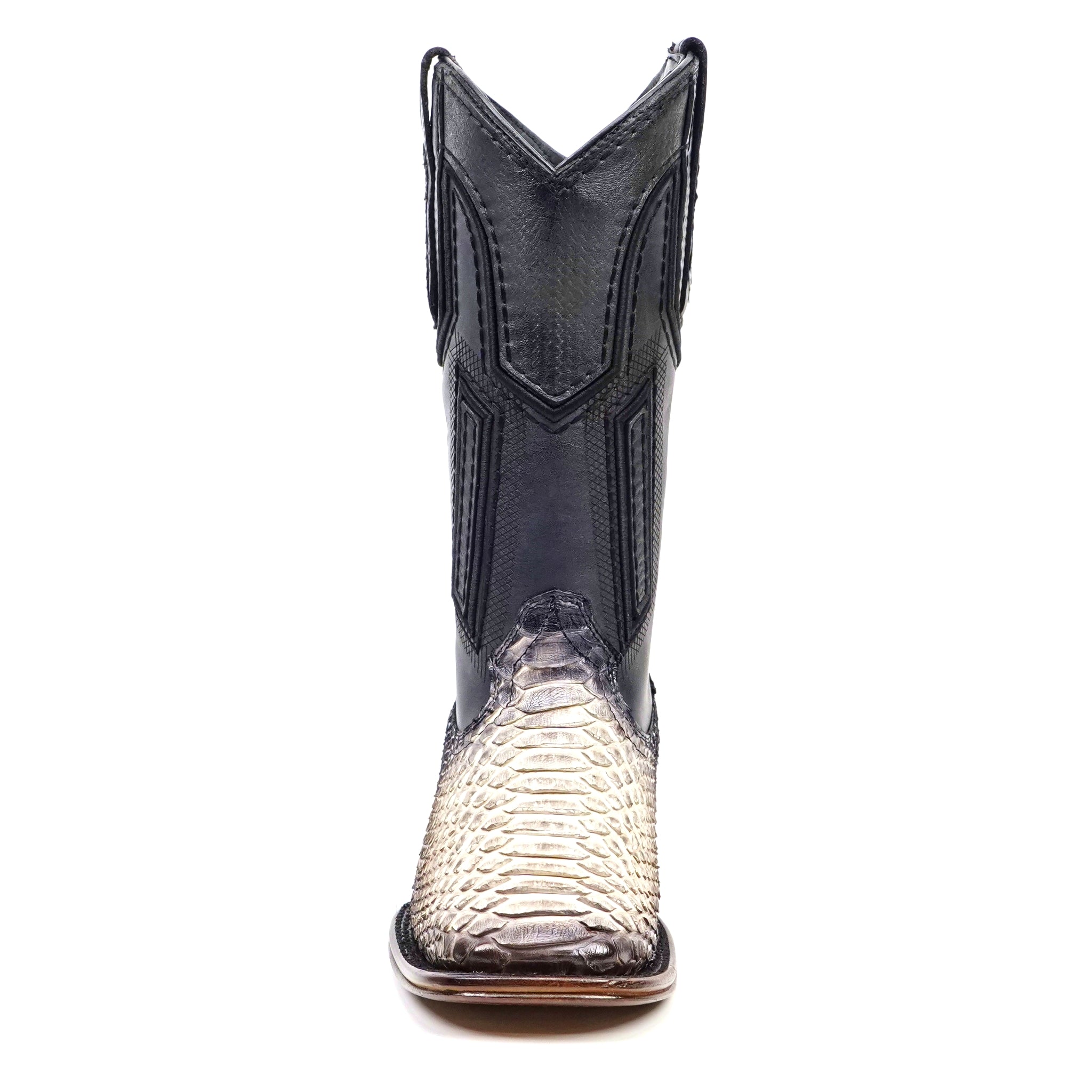 Tanner Platinum Python Boots - Natural - Square Toe