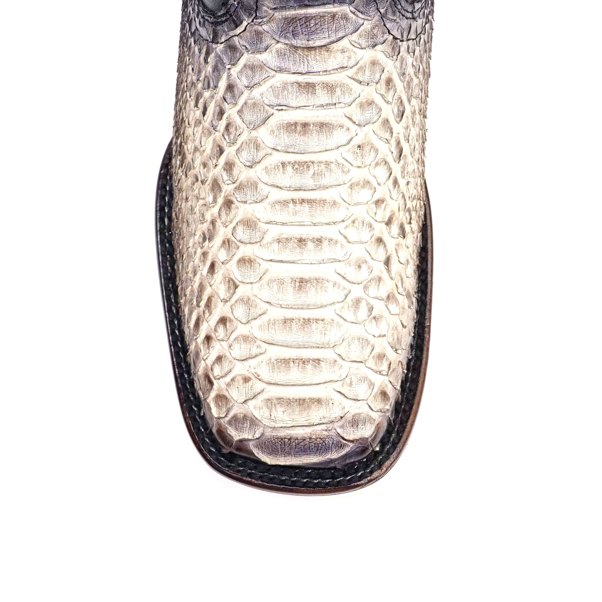 Tanner Platinum Python Boots - Natural - Square Toe
