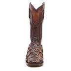 Connor Platinum Pirarucu Fish Boots - Tobacco - Square Toe