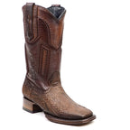 Tanner Platinum Python Boots - Tamarind - Square Toe