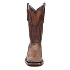 Tanner Platinum Python Boots - Tamarind - Square Toe