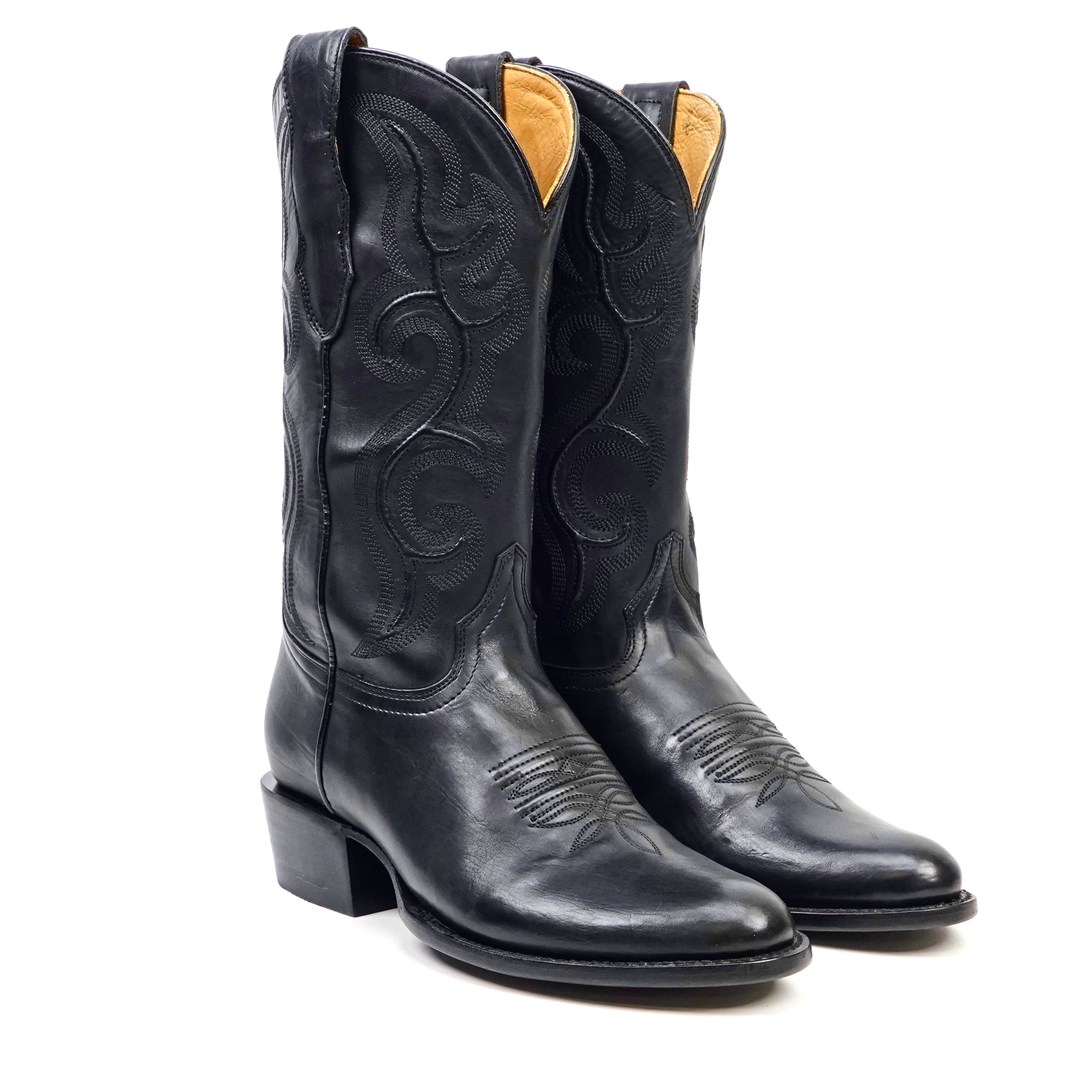 Boney Cowboy Boots - Clayton Black - Roper Toe (TS203)