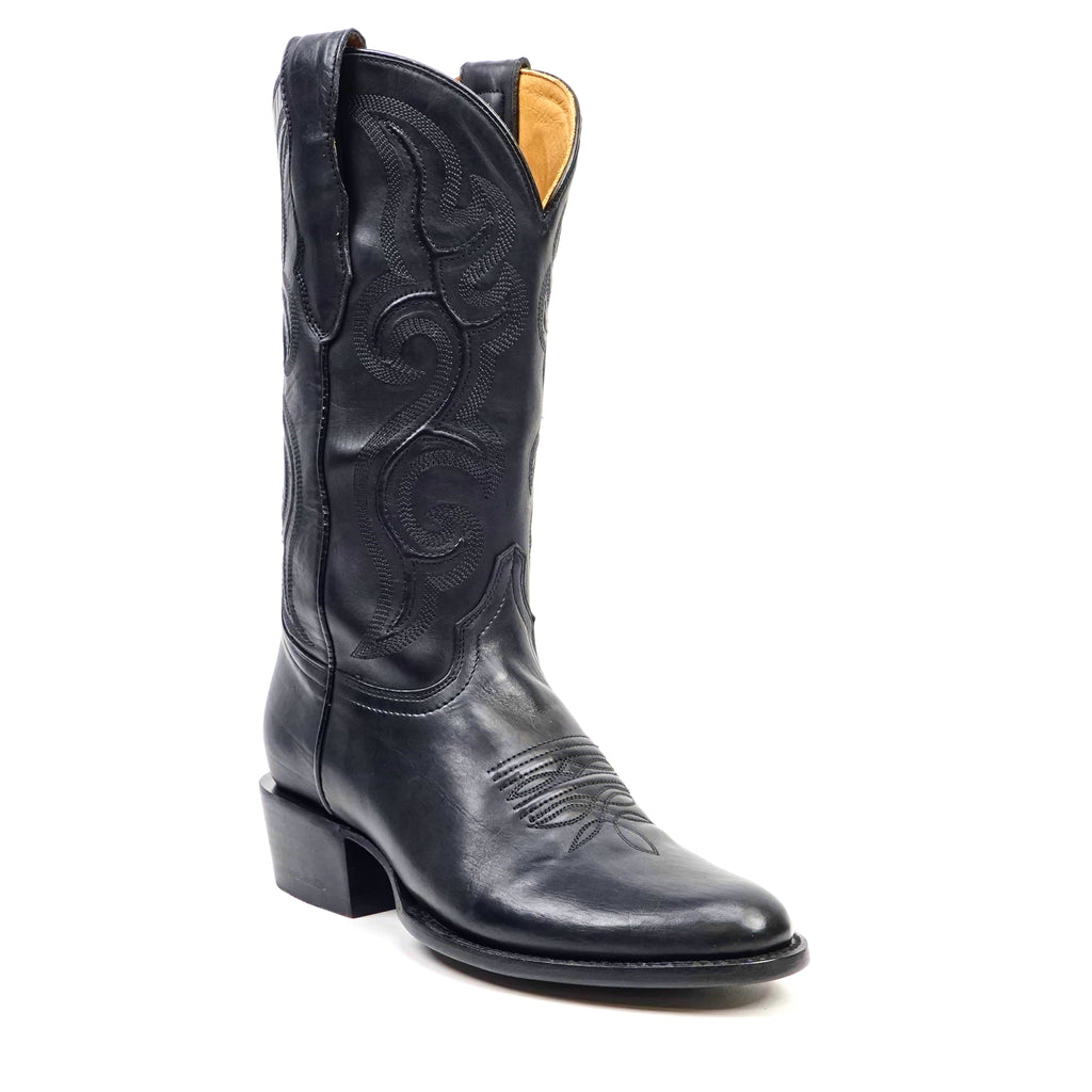 Boney Cowboy Boots - Clayton Black - Roper Toe (TS203)