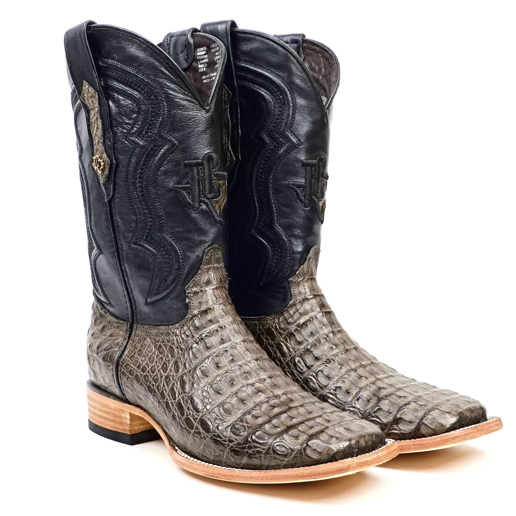 Rhodes Caiman Hornback Boots - Serpentine - Square Toe (LM10)