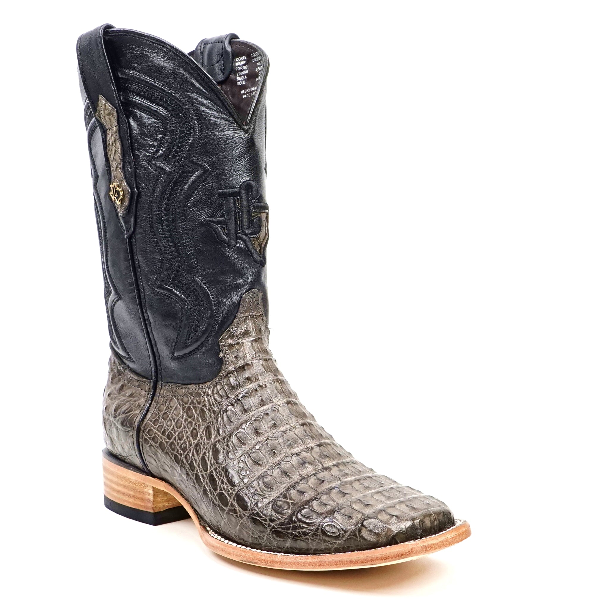 Rhodes Caiman Hornback Boots - Serpentine - Square Toe (LM10)