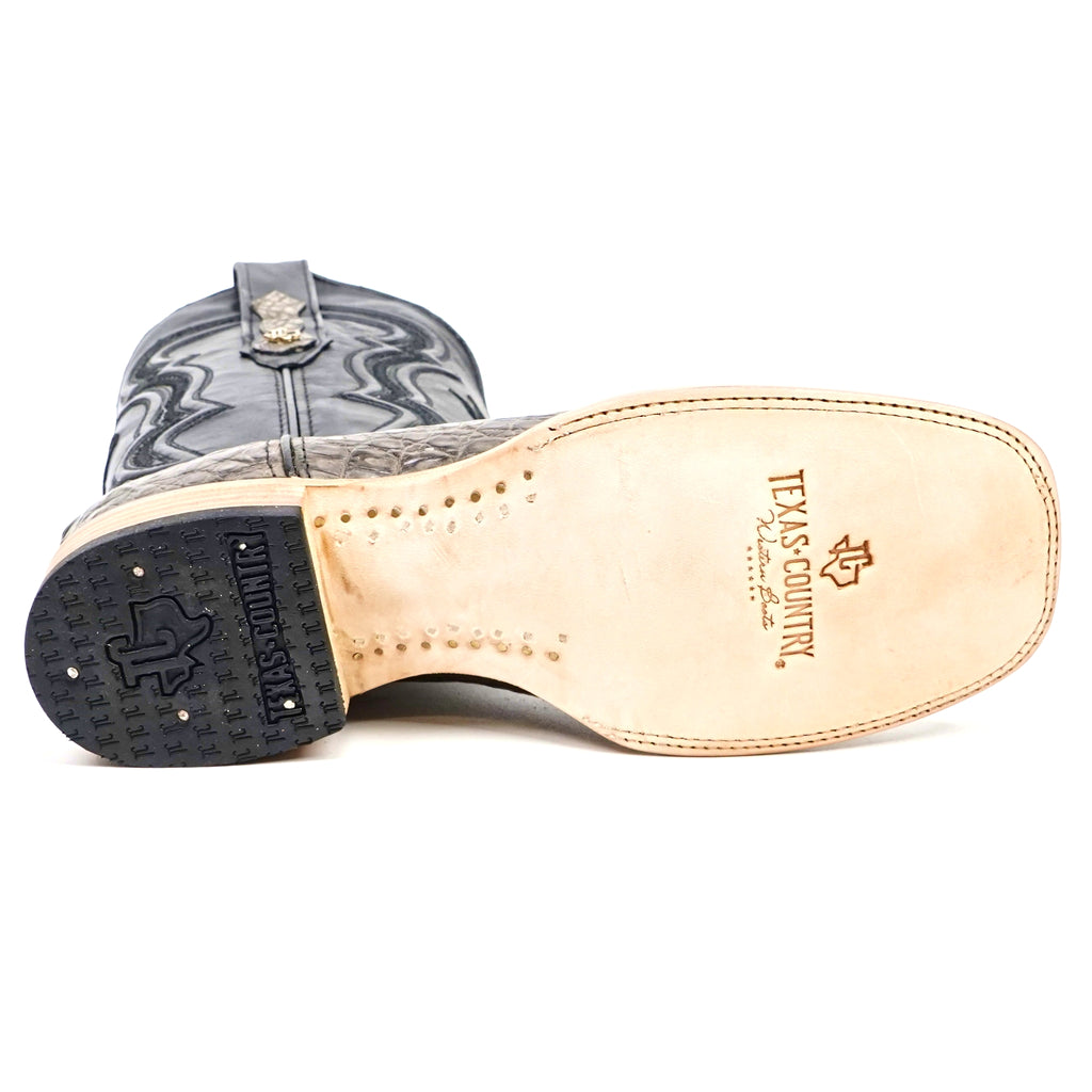 Rhodes Caiman Hornback Boots - Serpentine - Square Toe (LM10)