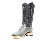 Austin Ostrich Boots - Gray - Square Toe (AV20)