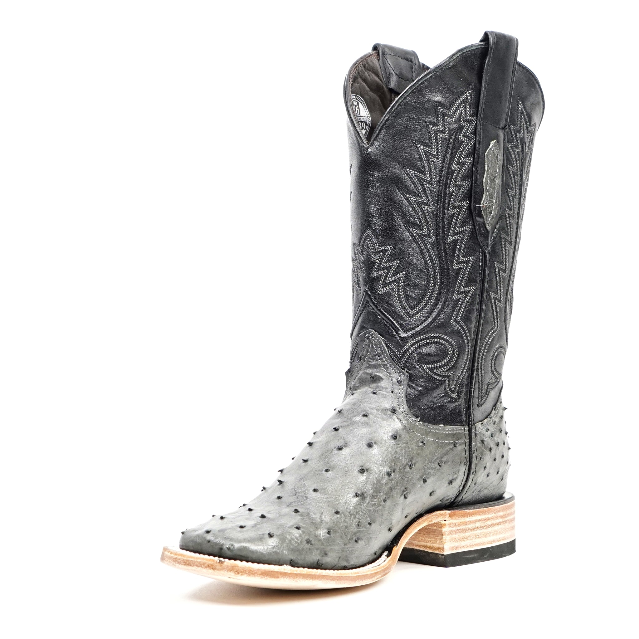 Austin Ostrich Boots - Gray - Square Toe (AV20)