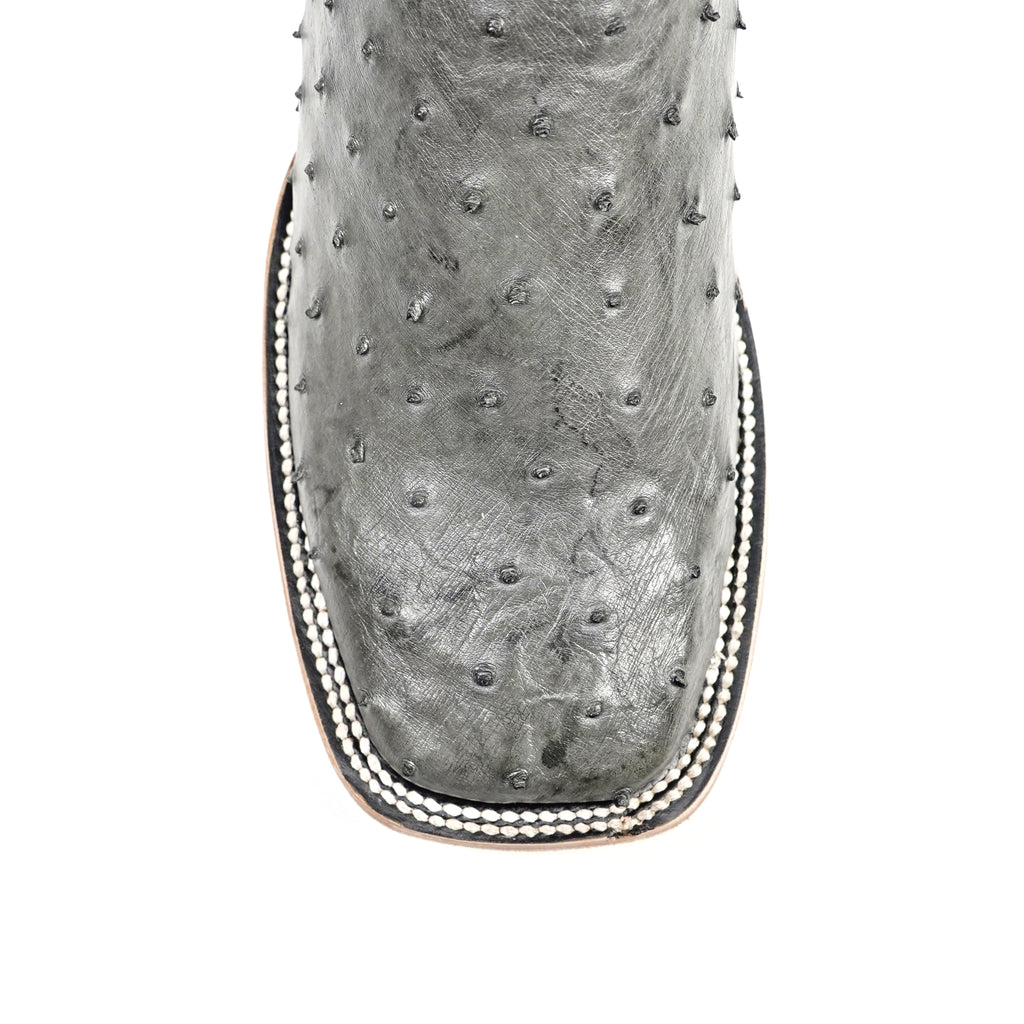 Austin Ostrich Boots - Gray - Square Toe (AV20)