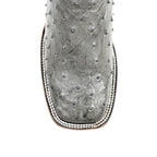 Austin Ostrich Boots - Gray - Square Toe (AV20)