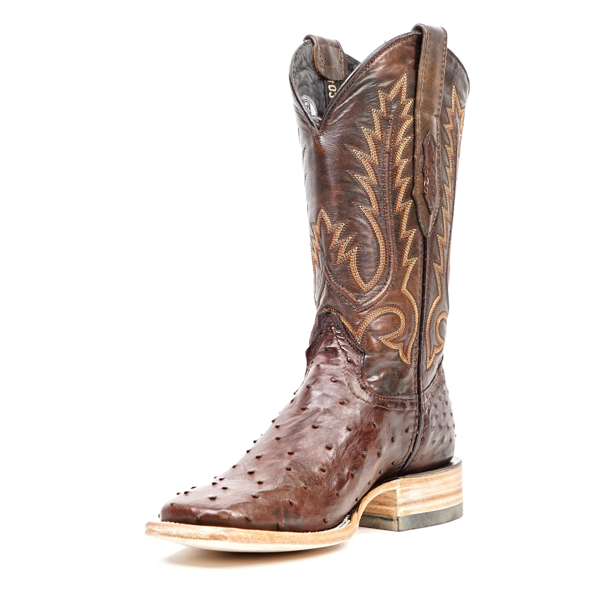 Austin Ostrich Boots - Brass - Square Toe (AV20)