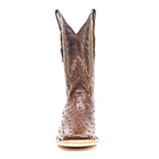 Austin Ostrich Boots - Brass - Square Toe (AV20)