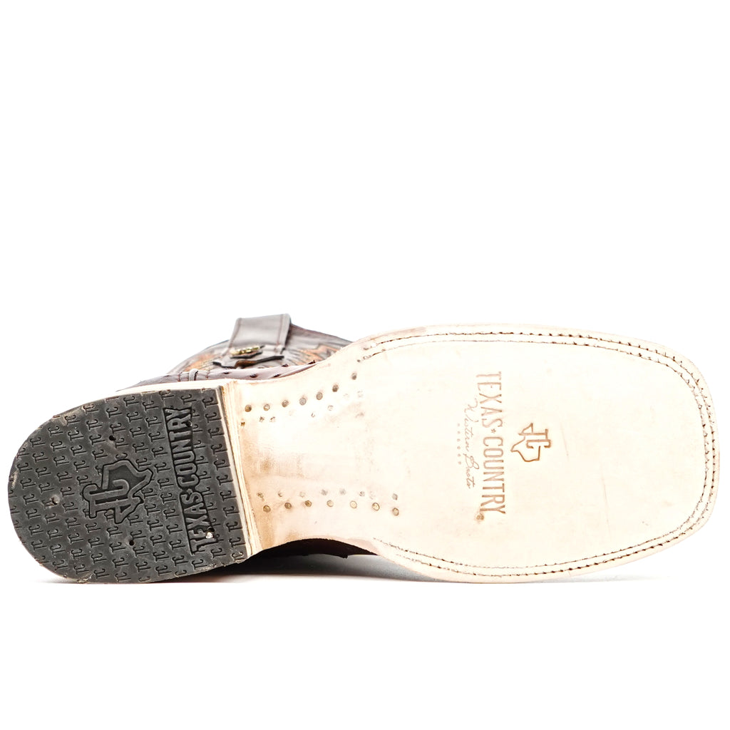 Austin Ostrich Boots - Brass - Square Toe (AV20)