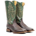 Shrunken Calf Chocolate Cowboy Boots - Square Toe (TS083)