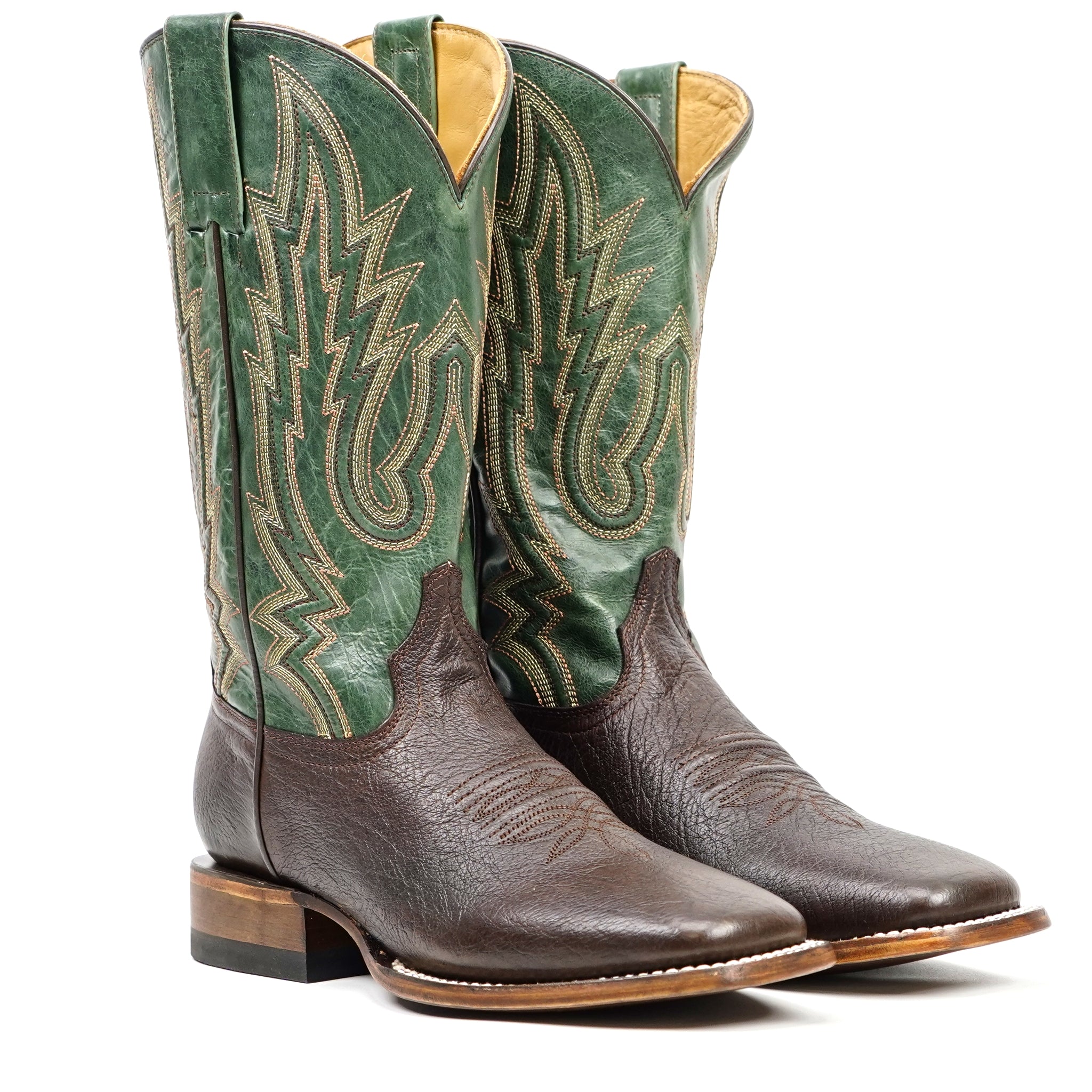 Shrunken Calf Chocolate Cowboy Boots - Square Toe (TS083)