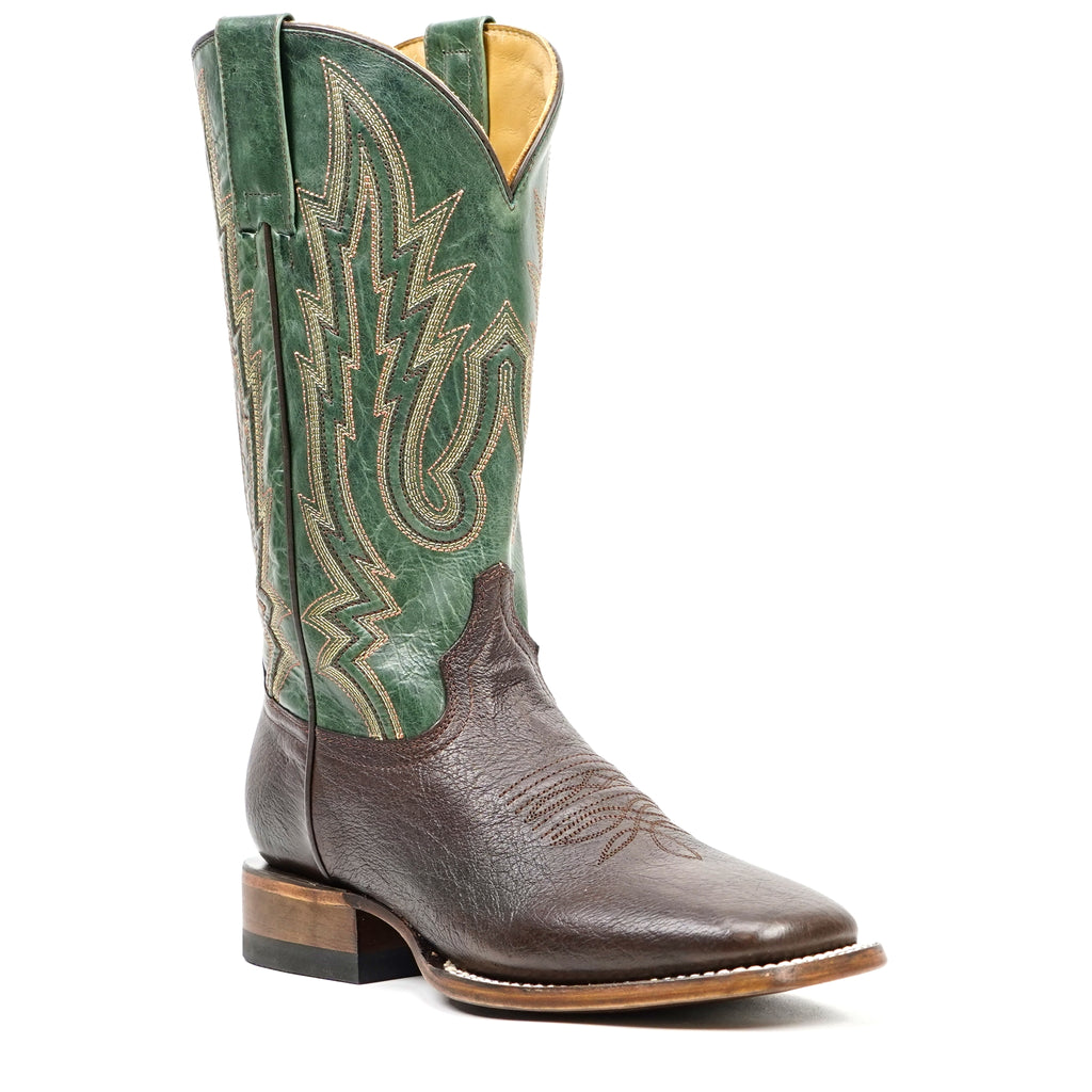 Shrunken Calf Chocolate Cowboy Boots - Square Toe (TS083)
