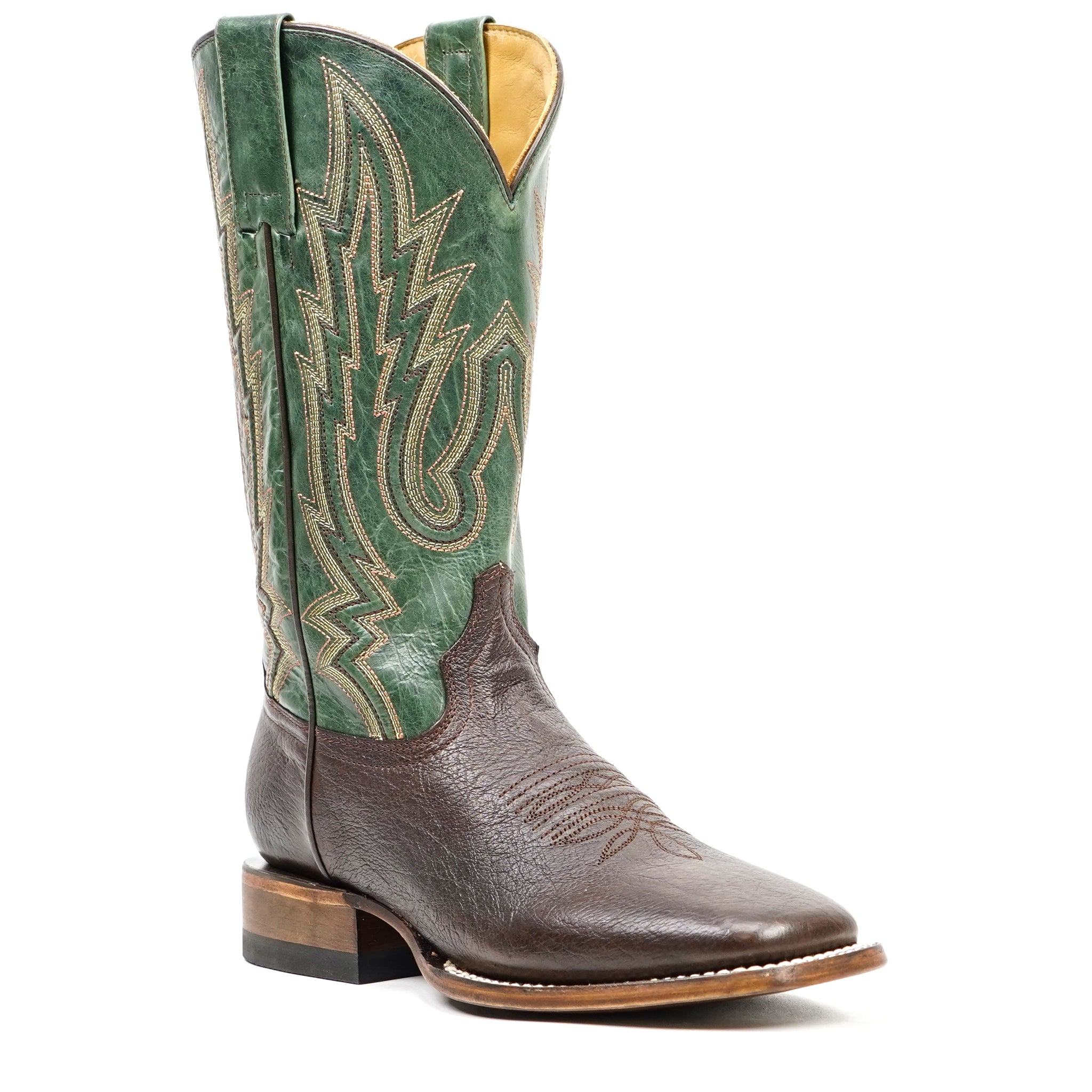 Shrunken Calf Chocolate Cowboy Boots - Square Toe (TS083)