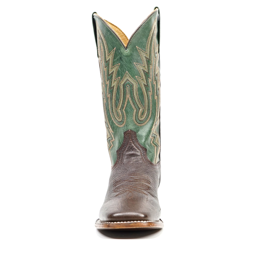 Shrunken Calf Chocolate Cowboy Boots - Square Toe (TS083)