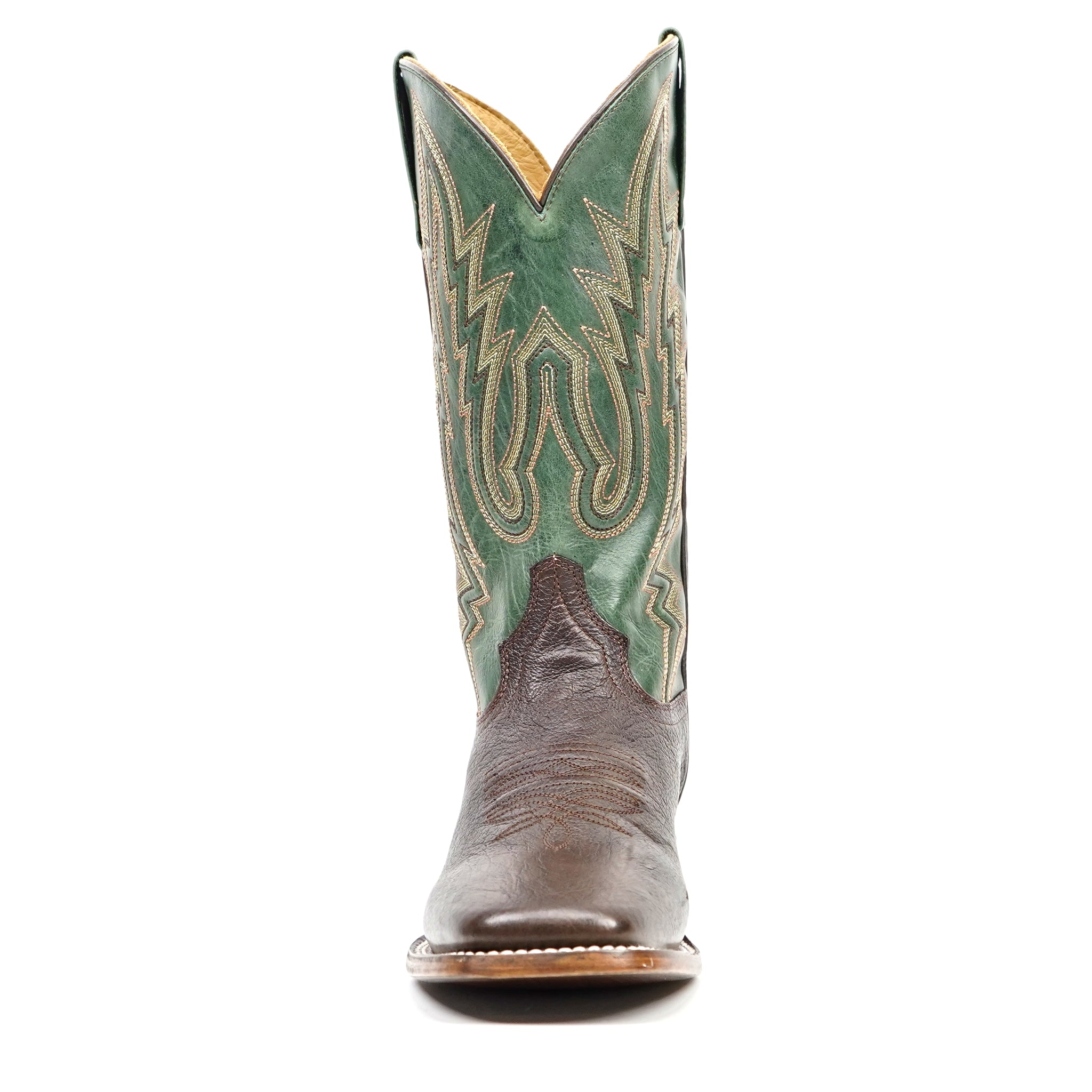 Shrunken Calf Chocolate Cowboy Boots - Square Toe (TS083)