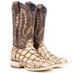 Connor Pirarucu Fish Boots - Sand - Square Toe (PZ60)