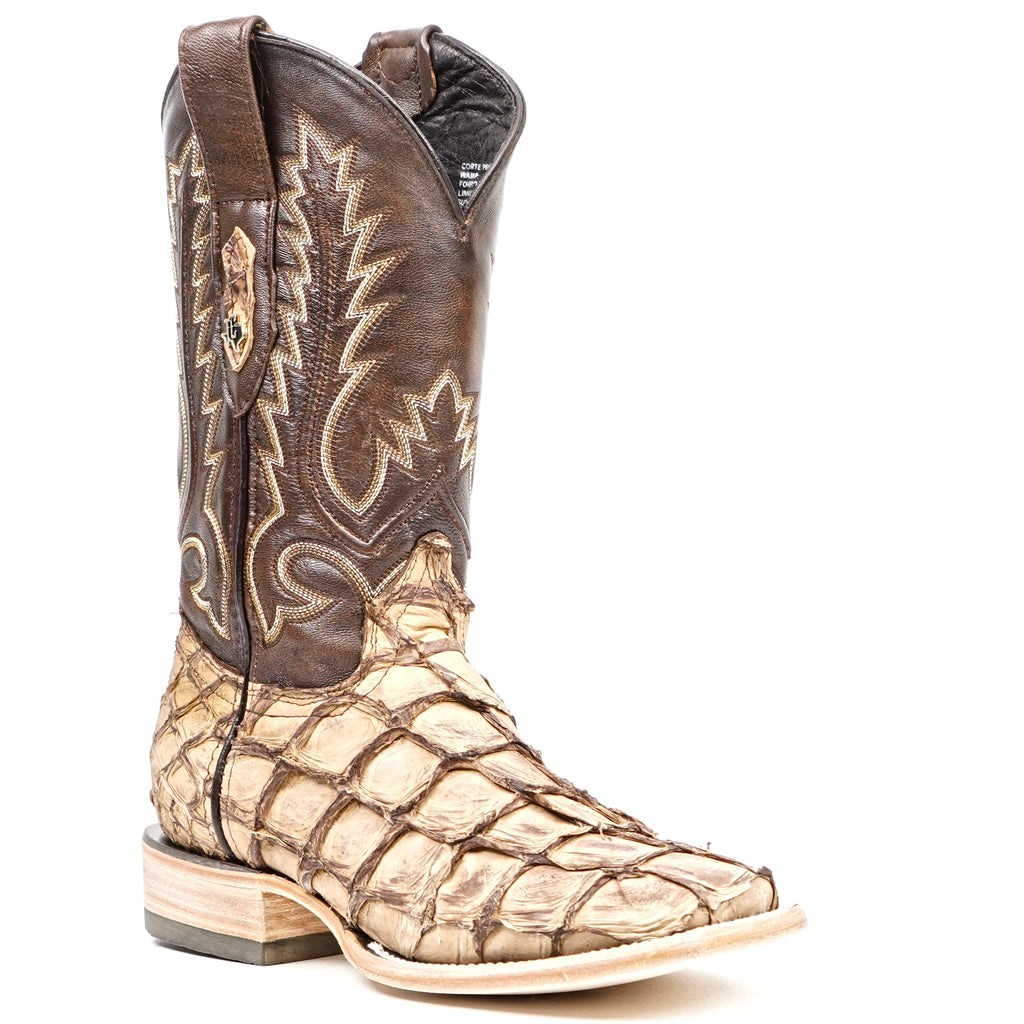 Connor Pirarucu Fish Boots - Sand - Square Toe (PZ60)