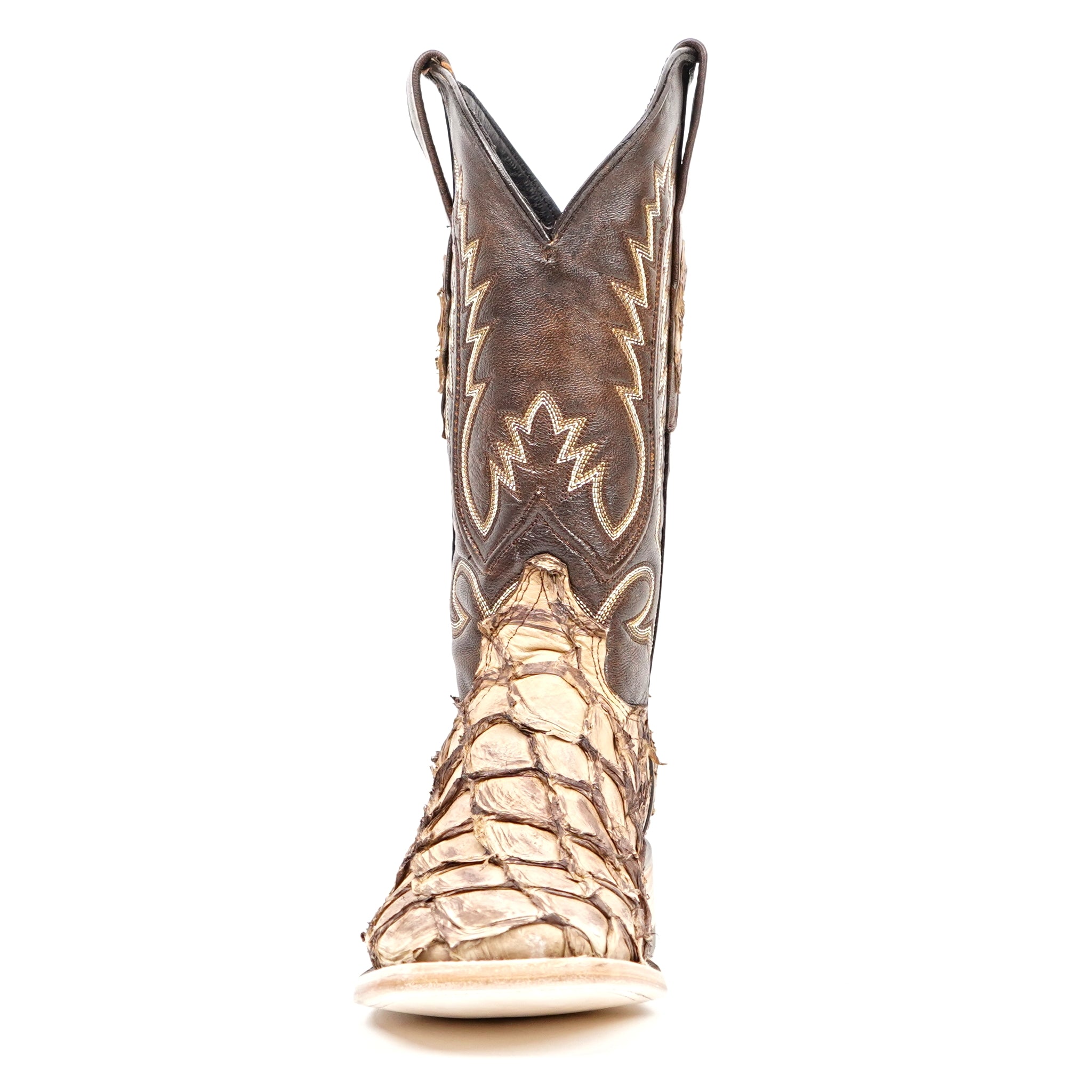 Connor Pirarucu Fish Boots - Sand - Square Toe (PZ60)