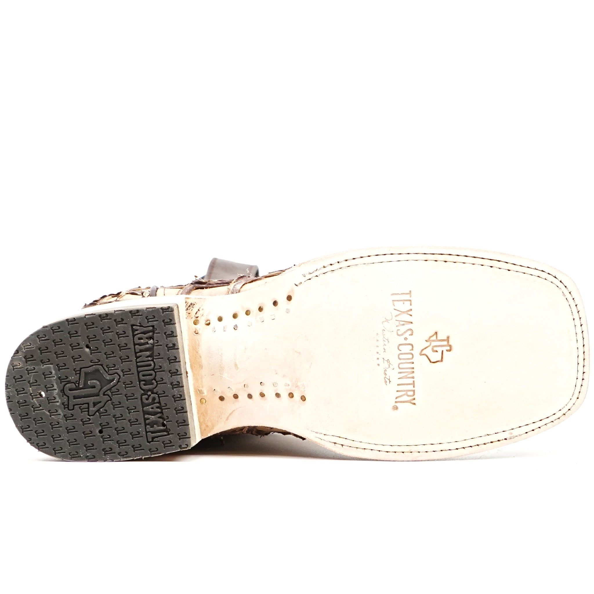 Connor Pirarucu Fish Boots - Sand - Square Toe (PZ60)