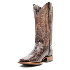 James Alligator Belly Boots - Brown - Square Toe (LG10)