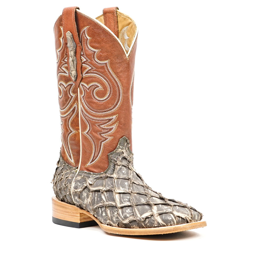 Butch Pirarucu Fish Boots - Light Gray - Square Toe