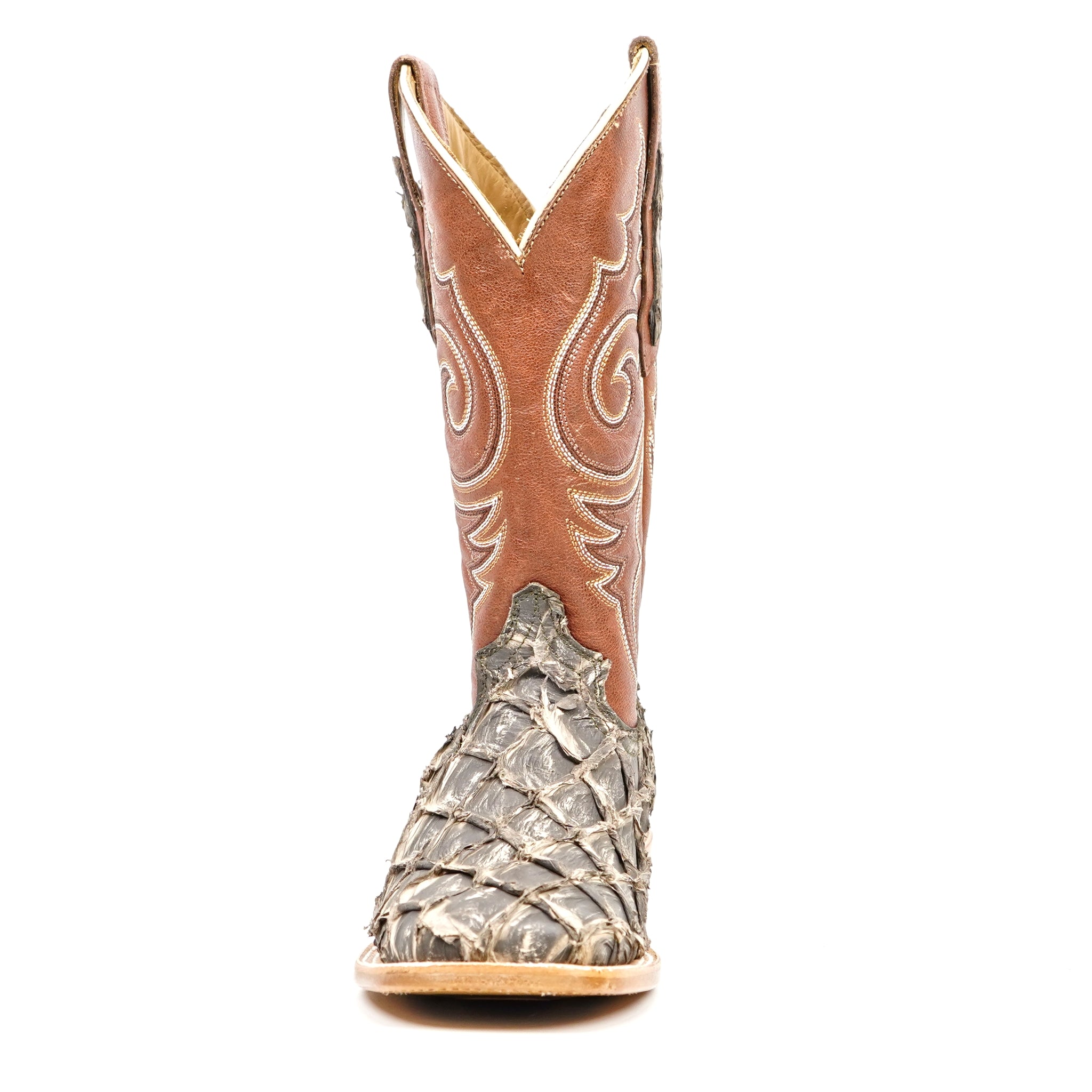 Butch Pirarucu Fish Boots - Light Gray - Square Toe